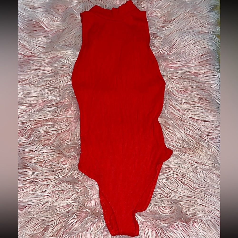 Red bodysuit top